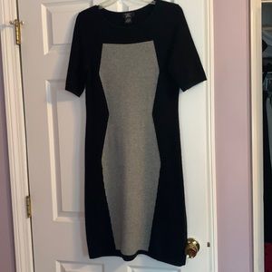 Black and gray cashmere wool blend beautiful and very comfortable dress.